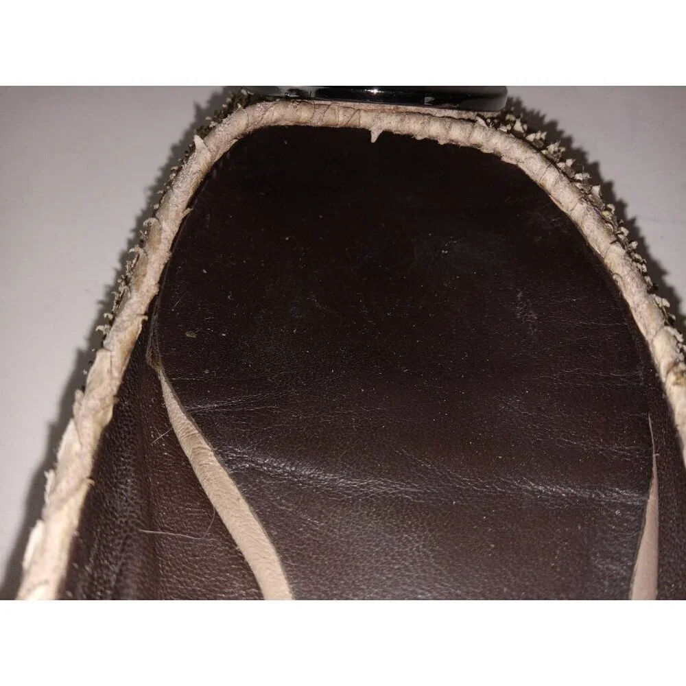 Tory Burch Women's Size 7 Reva Flats Python Print Brown Cream Shoes